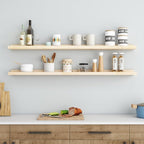 Picture Ledge Shelf for Wall, 48 inch Solid Pine Wood Nursery Book Shelves 2 Packs, Floating Ledge Shelves for Kids' Room Bed
