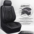 CAR PASS 3D Foam Faux Leather Car Seat Covers Full Set,Waterproof Leather Seat Cover for Cars,Luxury Universal Fit for SUV Tr