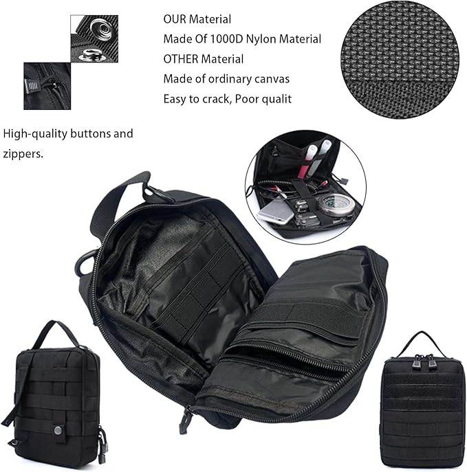 8 Pack Tactical Molle Car Seat Back Organizer Vehicle Panel with 7 Detachable Molle Pouch for Car Truck Ford Jeep Vehicle Automotive Organizer For Man Combined On Demand (7 Pouches)
