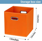 Black Fabric Cubby Storage Bins,13x13x13 Inches ,Cube Organizer Bin Foldable Storage Boxes with Dual Handles Fabric Organizer