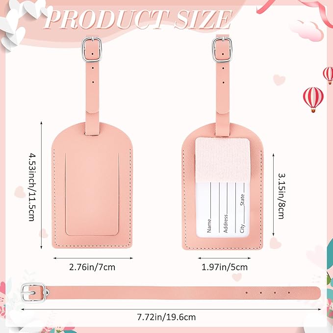Dunzy 30 Pieces Leather Luggage Tag Women Identifiers Travel Suitcase Tags for Luggage Travel Backpack Bag Wedding Favors Wom