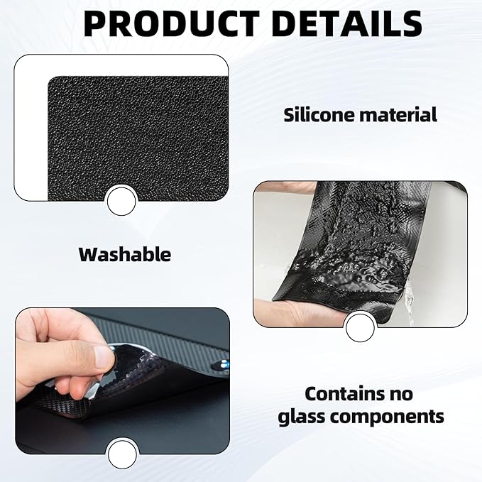 2Pack Dash Anti-Slip Mat, Sticky Pad for Car Dashboard, High Temperature Resistant Grid Style PU Dash Sticky Pad for Phone GP