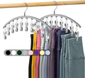 Volnamal Legging Organizer for Closet, Metal Yoga Pants Hanger w/Rubber Coated 2 Pack w/10 Clips Hold 20 Leggings, Hangers Sp