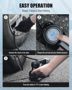 Avid Power Tire Inflator Portable Air Compressor, 30L/M Fast Inflation, Auto Tire Inflator with Gauge, Portable Air Pump for Car Tires & Many inflatables, Compact Air Compressor