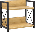 Giikin Countertop Shelf Organizer, 2 Tier Kitchen Spice Rack Organizer for Countertop, Wood Coffee Counter Shelf Organizer fo