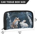 Car Tissue Holder Car Visor Organizer Tissue Box Holder for Car Sun Visor Organizer with Car Vehicle Accessories Essentials Interior for Women Men Fox Bunny Night Forest Blue