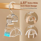 3 Pieces Clear Purse Hanger Closet, Luxury Crystal Bag Hangers Hooks with 360-Degree Rotation, Durable Handbag Backpack Purse