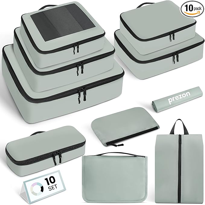 Mesh Packing Cubes for Travel, Durable Luggage Organizer with Sturdy Material and Double Zippers, Comprehensive Set for Trave