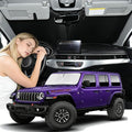 Windshield Sunshade for Jeep Wrangler TJ JK JKU 4&2 Door 2018-2026 & Jeep Gladiator 2020-2026 Sun Shade Upgrade 4 Layers Blocks UV Rays Custom Fit Wrangler 240T Front Windshield Keep Cool