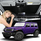Windshield Sunshade for Jeep Wrangler TJ JK JKU 4&2 Door 2018-2026 & Jeep Gladiator 2020-2026 Sun Shade Upgrade 4 Layers Blocks UV Rays Custom Fit Wrangler 240T Front Windshield Keep Cool