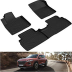 KIWI MASTER Floor Mats for 2019 2020 Hyundai Santa Fe, Custom Fit All Weather Car Mats, Heavy Duty TPE Floor Liners, Front & Rear 2 Row, Black