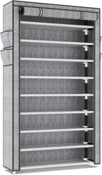 LANTEFUL Shoe Rack with Covers 10 Tier Tall Shoe Rack Organizer Large Capacity Shoe Shelf Storage 40 Pairs Space Saving Free 
