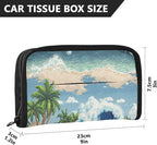 Car Tissue Holder Car Visor Organizer Tissue Box Holder for Car Sun Visor Organizer with Car Vehicle Accessories Essentials Interior for Women Men Blue Wave Palm Beach Cloud