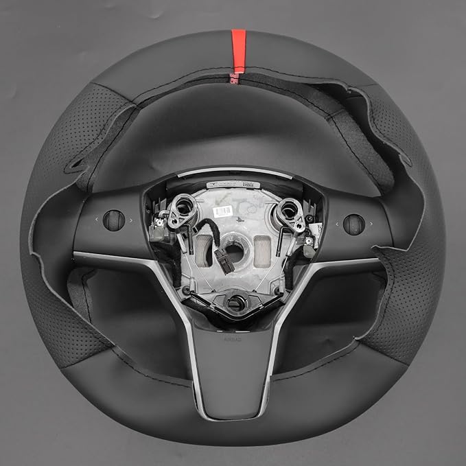 MEWANT Tesla Model 3/Model Y Hand Stitched Steering Wheel Cover for Tesla Model 3 2017-2023 / Model Y 2020-2023 for Tesla Model 3/Y Accessories