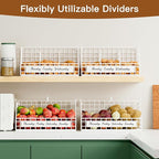 Egg Holder Countertop with 5 Dividers & Labels, 2 Tier Stackable Chicken Egg Baskets for Gathering Fresh Eggs, Egg Organizer 
