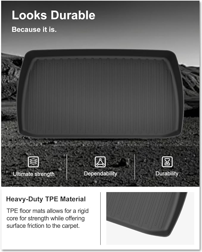 KIWI MASTER Cargo Mat for 2018-2026 Honda Odyssey, Custom Fit All Weather Rear Cargo Liner, Heavy Duty TPE Tray Trunk Mat, Black