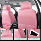 MIROZO Front Seat Covers Pink,2PCS Leather Seat Cover Full Coverage Car Seat Covers Automotive Seat Cover Protector Fit for C