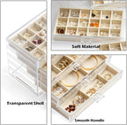 YUFONG Jewelry Organizer with 5 Drawers Clear Acrylic Earring Display Case Velvet Jewelry Storage Box Display Holder for Earr