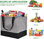Canvas Reusable Grocery Bags Heavy Duty, 8.3 gal Foldable Large Tote Bag with Handles, Holds 60 lbs Canvas Shopping Bags, 1 Pack