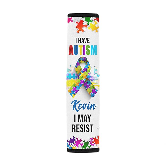 I Have Autism Seat Belt Autism Awareness Seat Belt Cover for Kid Family Special Need Autistic Medical Alert Car Cushion Cover Support Autism Gift Personalized Name 46