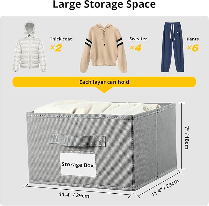 BrilliantJo 2 Pack 6 Shelves Hanging Closet Organizer with 2 Drawer, Hanging Storage with 4 Side Pockets for Clothes Shoes, 4