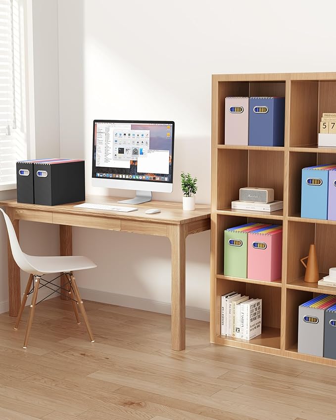 Oterri Cardboard File Organizer Box for Hanging File Folders Letter Size,File Box for Computer Desk,File Cabinet,Working Home