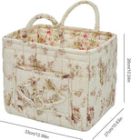 Boho Fabric Storage Basket, Large Capacity Laundry Basket, 12.2'' x 10.23'' x 10.23'' Collapsible Laundry Hamper with Easy Ca