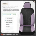 Coverado Seat Covers for Car 5 Seats, Leather Car Seat Covers Fullset, Breathable Mesh Front and Rear Protectors, Purple Luxu
