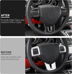 Linskip Steering Wheel Trim Compatible with Dodge Charger/Challenger/Durango/Dart 2009-2014 & Journey 2013-2022, Steering Wheel Cover for Charger Interior Accessories 3Pcs(Carbon Fiber)
