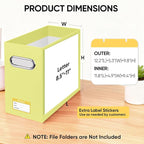 BALEINE File Organizer Box, Cardboard File Folder Organizer with Handle for Letter Size, Portable Collapsible Hanging Filing 