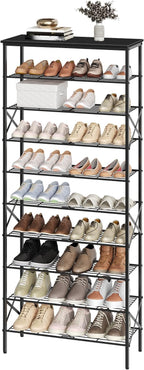 YATINEY 10 Tier Shoe Rack, Large Capacity Shoe Storage Organizer Holds 40 Pairs, Sturdy and Stable, for Entryway, Hallway, Cl