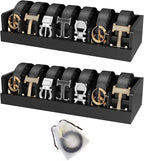 Belt Organizer for Drawer - Bamboo Belt Storage Organizer | Belt Rack for Closet Wall Mount Men Women Tie Sock Bra Scarf Ribb