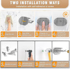 Niunuerga 48 Pack Adhesive Hat Hooks for Wall, Super Strong Hat Rack for Baseball Caps, Minimalist Hat Organizer Display for 