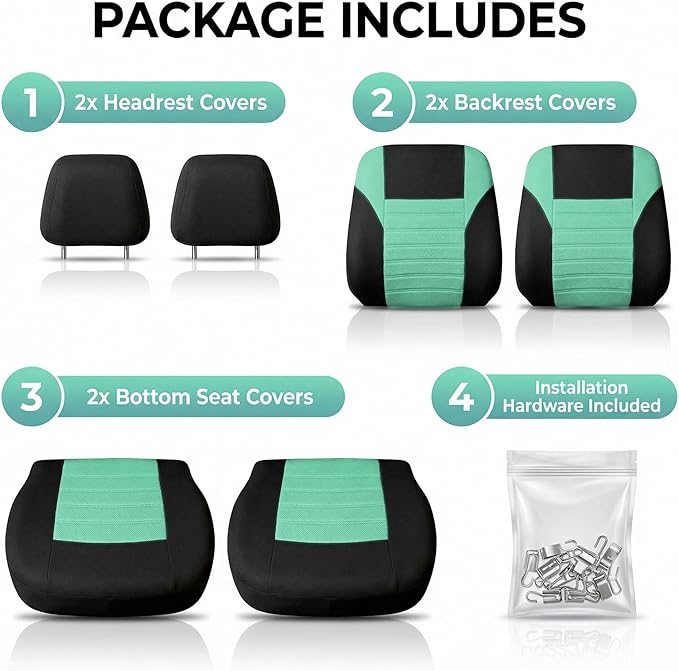 FH Group Automotive Car Seat Covers Front Set Premium 3D Air Mesh Front Seat Covers, Airbag Compatible Universal Fit Interior