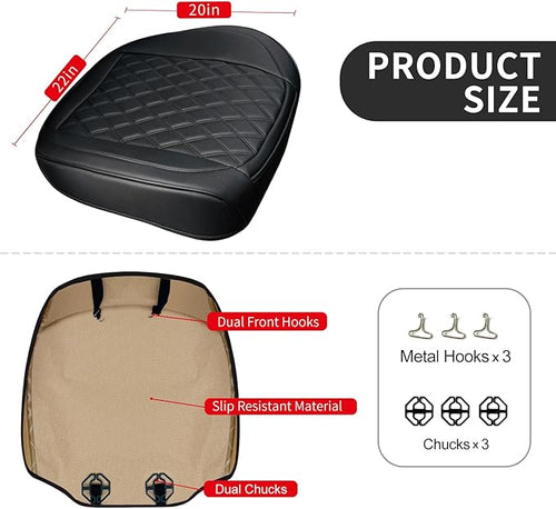 1 Pack Leather Front Car Seat Cover Bottom Car Seat, Anti-Slip and Full Wrap Driver Car Seat Protectors, Luxury Waterproof Bo