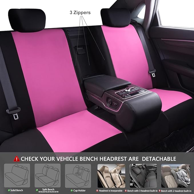 CAR PASS Line Rider Sporty Cloth 11PCS Universal Fit Car Seat Cover -100% Breathable with 5mm Composite Sponge Inside,Airbag 