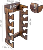MyGift Wooden Hat Rack Wall Mount, Baseball Cap Organizer Display Holder, Hat Storage Shelf with White Cursive Hats Label,10 