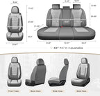 Coverado Car Seat Covers Full Set, Nappa Leather Seat Covers for Cars, Car Seat Protector Car Seat Cushion, Front and Back Se