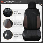 Coverado Seat Covers 5 Seats, Luxury Car Seat Covers Full Set, Automotive Car Protectors, Coffee Auto Seat Covers, Car Access