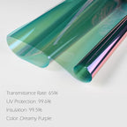 Chameleon Dreamy Purple Windshield Tint 65% VLT Car Front Window Tint Colorful Purple Blue Color Change Effect Car Window Solar Protection Film, 59.84" x 1181.10" (The Whole Roll)