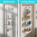 VITVITI Over the Door Hat Rack Organizer, 4 Tier Cowboy Baseball Cap Hat Rack for Door Wall Mounted, Metal Over Door Hanging 