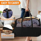 Collapsible Laundry Baskets with Easy Carry Handles, 95L Clothes Hamper for Storage, Foldable Laundry Basket Tear-proof, Larg