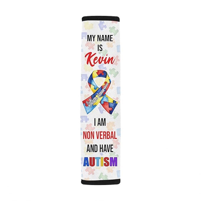 My Name is Seat Belt Autism Awareness Seat Belt Cover for Kid Family Special Need Autistic Medical Alert Car Cushion Cover Support Autism Gift Personalized Name 45
