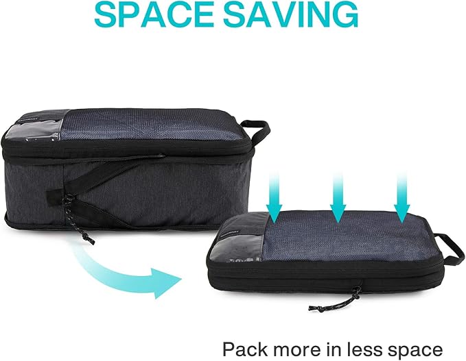 BAGSMART 6 Set /4 Set/2 Set Compression Packing Cubes for Travel, Lightweight Luggage Organizer Bags, Durable Space Saver Bag