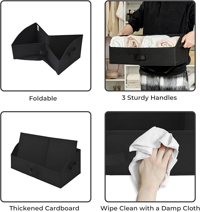 GRANNY SAYS Closet Organizer Bins, Trapezoid Storage Bin, Storage Baskets for Shelves, Collapsible Clothes Organizers and Sto