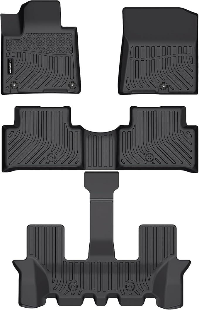 Auxko All Weather Floor Mats Fit for Kia Sorento Gasoline(6/7 Seat) 2021-2025 2026 TPE Liner Sorento 2021-2025 2026 Accessories Set All Season Odorless Anti-Slip Floor Mats