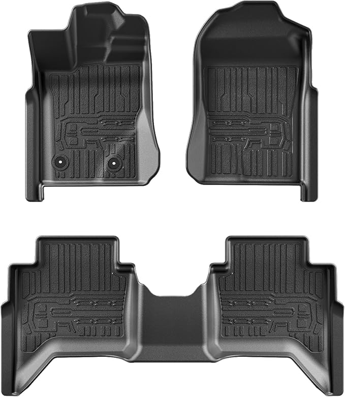 TripleAliners Truck Mat Compatible with 2024-2026 Ford Ranger SuperCrew Accessories, Floor Mats Heavy Duty Custom Fit All Weather Protection TPE Pickup Liner