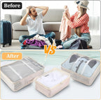 12 Pcs Packing Cubes for Suitcase Travel Luggage Bags Bulk Mesh Organizer Set for Hiking Camping Backpacking Clothes Accessor
