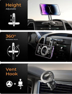 LISEN for MagSafe CD Phone Holder for Car Mount [Angle Adjustable] Magnetic Phone Holder for iPhone Magsafe Car Mount CD Slot Hands Free CD Player Phone Mount for iPhone 15 Pro Max Plus Galaxy Kits