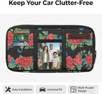 Car Sun Visor Storage Bag,Rose Tactical Car Visor Organizer with Zipper Adjustable Straps for SUV Truck Pickup Patrol Car Storage